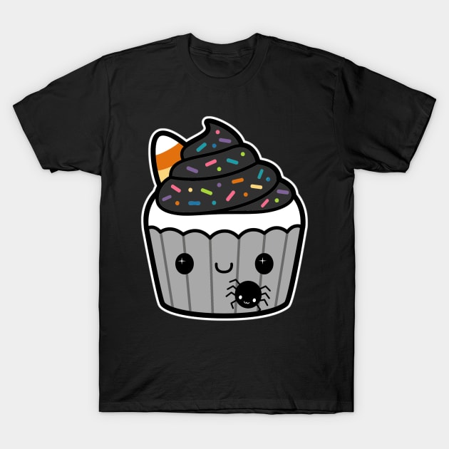 Spoopy Kawaii Cute Halloween Cupcake T-Shirt by Wanderer Bat